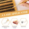Sikkis Self Adhesive Eyelashes Clusters Kit, D Curl Pre Glued Lash Clusters Wispy Lashes Kit with Tweezers for Beginners, Press On Glueless Lash Extension Kit 10-16mm - 100PCS