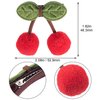 PAGOW 4PCS Cherry Hair Clips Ball Shape Kids Cute Sweet Pompom Hairpins Green Leaves Ornaments Christmas Valentines Birthday Gift for Women Girls