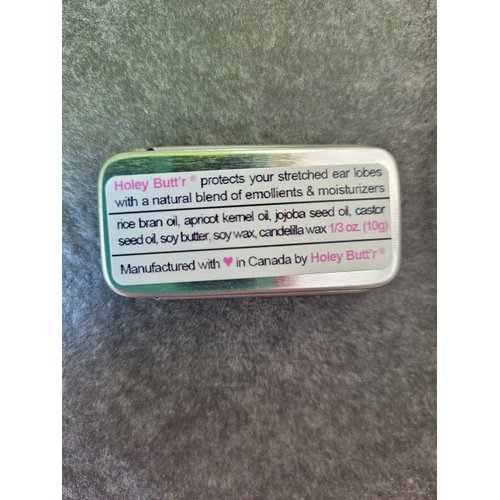 Zaya Body Jewelry .35 oz Tin of Holey Butt'r Vegan Ear Gauge Stretching Lobe Cream