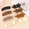 CAVETEE 8 PCS Flat Hair Clips Medium Hair Barrettes Claw Clip Hair Accessories for Women Acrylic Flat Hair Claw Clips Non-Slip Matte Flower Hair Clips Duck Billed Clip for Women Girls Thin Hair