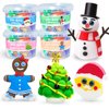 Christmas Stocking Stuffers for Kids - Christmas Crafts - Build a Snowman, Gingerbread Man, Santa & Christmas Tree - 4 Piece DIY Air Dry Clay Kit - Xmas Gifts for Girls Boys Ages 3-5 4-8 8-12