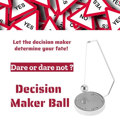 Magnetic Decision Maker Ball Swing Pendulum Office Desk Decoration Toy Gift, Indecisive Moments (Black and White)