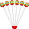6 Pieces Lollipop Felt Drum Stick Soft Lollipop Drum Timpani Mallets Foam Head Percussion Sticks Rainbow Plastic Drumsticks for Kids Hand Percussion Toy for Adults Musical Instrument Accessories