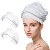 Sonnorel 2 Pack Hair Dryer Net plopping Bonnet for Curly Hair, Net Plopping Cap for Drying Curly Hair, Protective Mesh Quick Drying with Adjustable Strap Reusable Washable (White)