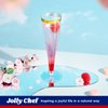 JOLLY CHEF 36 Count Plastic Champagne Flutes 4.5 oz Gold Rim Clear Disposable Toasting Glasses