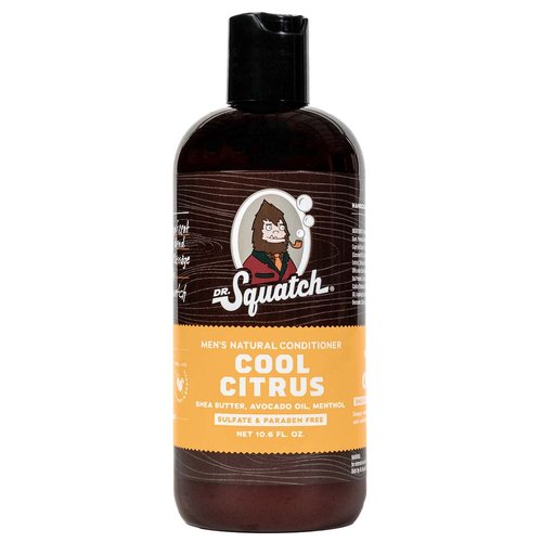 Dr. Squatch Cool Citrus Conditioner for Men – Daily Hair Conditioner – Stimulates, Hydrates, Soothes Scalp – Naturally Sourced with Organic Peppermint, Calendula, Clary Sage