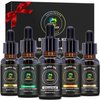 Beard Oil 5 Pack w/Unscented,Cedarwood,Sandalwood,Vanilla,Orange,Christmas Stocking Stuffers Fathers Valentines Day Gifts for Men Him Dad Boyfriend Husband,Beard Growth,Soften,Moisturizing,Strength