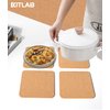 KITLAB Cork Trivet, 4 Pcs High Density Thick Square Cork Trivets for Hot Dishes, 8 Inch Heat Resistant Multifunctional Cork Coaster, Cork Hot Pads for Table & Countertop