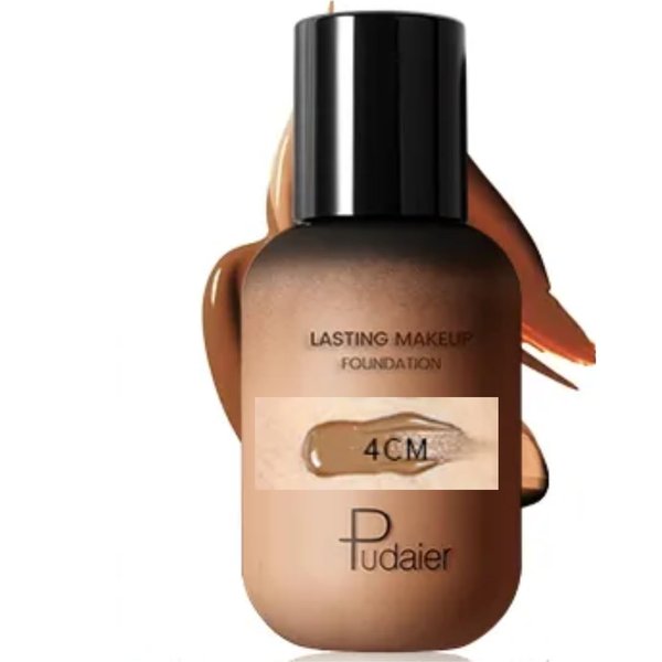 4CM - Concealing 24-Hour (Color: Cool Medium 4) Liquid Foundation For Face & Body Full Coverage - Invisible Pores, Covering Blemishes, 1 fl. oz