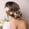 VOCOSTE 5pcs, Flower Hair Clips, Flower Hair Barrettes, Fake Flowers for Hair, Flower Hair Accessories for Women and Girls, Flower Hairpins for Party Beach Wedding, Orange White