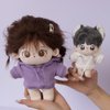 niannyyhouse 20cm Plush Doll Clothes Elastic Solid Sportswear Suits Hoodie Pants Soft Stuffed Plush Toy Dress Up Accessories (Black, 20cm)