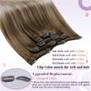 LaaVoo Clip in Hair Extensions Balayage Light Brown to Ash Blonde Mix Platinum Blonde Ombre Hair Extensions Real Human Hair Clip ins 12 Inch Short Hair Extensions Clip ins 5pcs 80g