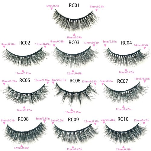 Ellazzle 10 Pairs False Eyelashes Natural, Wholesale 5D Fuffy Volume Lashes, Faux Mink Eyelash Bulk with Portable Boxes