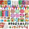 BenLouis Christmas School Stationery Set Party Favors Xmas Classroom Gift Prizes Bulk for Students Kids Holiday Stockings Pinata Filler Christmas School Goodie Bag Stuffers Decor（12set Gingerbread）