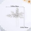 Unicra Rhinestone Bride Wedding Hair Pins Bridal Hair Clips Crystal Hair Piece Decorative Bridesmaids Hair Accessories for Women and Girls Pack of 2 (A-Silver)