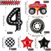 Truck Party Decorations, 9pcs Truck Birthday Number Foil Balloon for Truck 4th Birthday Race Car Theme Party Supplies (4th)