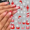 8PCS Christmas Nail Art Stickers Decals Winter Snowflake 5D Micro-Embossed Santa Hat Nail Decals Self-Adhesive Gingerbread Man Nail Design Nail Supplies Holiday Nail Stickers for Nail Decor for Women
