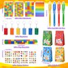 KELENO 72 Building Block Birthday Party Favors Supplies Invisible Ink Pen Notebook Sticker Goodie Bag Stuffer Kids Boys Toys Gifts Christmas Carnival Classroom Prize
