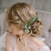 FIDDY898 Wedding Bridal Comb Camellia Hair Comb Ranunculus Green leaf Floral Clip Headpiece 2030