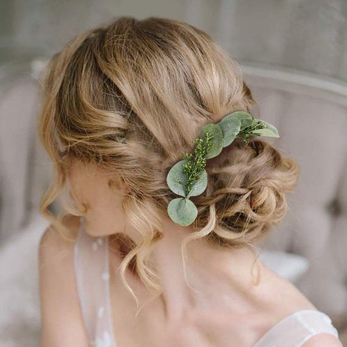 FIDDY898 Wedding Bridal Comb Camellia Hair Comb Ranunculus Green leaf Floral Clip Headpiece 2030