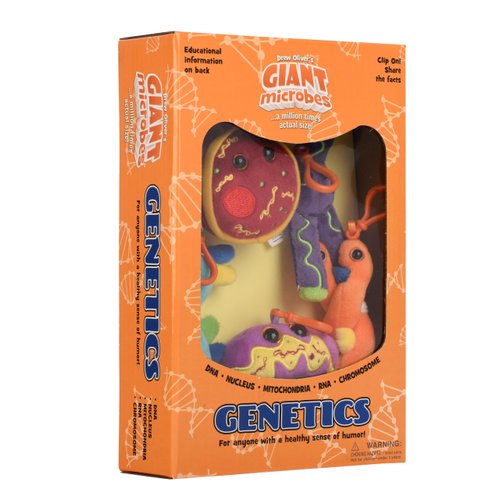 GIANTmicrobes Genetics Themed Gift Box, Genetics Gifts, DNA Gifts, Genetic Counselor Gifts, Genealogy Gifts, Gifts for Genealogists, DNA Plush Keychain, Ancestry Gift, Funny Science Teacher Gifts