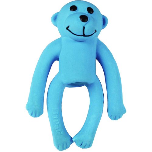 Coastal Pet Li'l Pals 4" Latex Monkey Dog Toy with Squeaker, Blue (1-Unit)