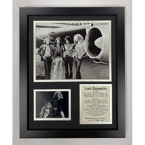 Legends Never Die Led Zeppelin Plane- Rock & Roll Legends Collectible | Framed Photo Collage Wall Art Decor, 11x14-Inch, (16180U)