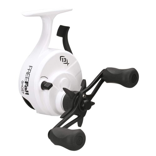 13 FISHING - Freefall Ghost - Inline Ice Fishing Reel - 2.5:1 Gear Ratio - Right Hand Retrieve - BBFFGW2.5-RH