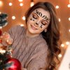 Cute Deer Face Stickers Christmas Reindeer Face Stickers Xmas Glitter Temporary Tattoos Animal Face Jewel Sticker Self-adhesive Face Art Stickers for Adult Sparkling Eye Face Tattoo Stickers for Xmas