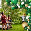 Amandir 163Pcs Jungle Party Balloons Garland Arch Kit, Gold Green Balloons Dinosaur Party Decoration with Palm Leaves for Safari Animal Wild One Birthday Baby Shower Decoration Party Supplies