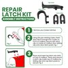 Latch Replacement Set Kit for Mailbox Repair - Top Latch, Door Latch, 2 Latch Clips, Compatible with Group Standard Mailboxes - Easy to Install No Additional Mounting Hardware Needed