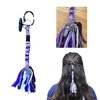 Nutty Natte Handmade Dreadlock Hair Toggle Tie Hair Wrap Dread Wrap Ponytail holder Colorful Woolen yarn and fabric Braid Colourful Bohemian Festival Hair Accessory with crystal charm (Purple)