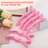 Kipeber 30 Pcs Plastic Alligator Hair Clips, Pink Hair Clips for Styling Sectioning, Professional Hair Styling Clips for Women with Wide Teeth & Double-Hinged Design