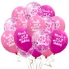 JONHAMWELBOR Happy 25th Birthday Balloon (30pcs 12inch) Hot Pink and Pink Latex Inflatable Clear Confetti Anniversary Party Helium Balloons Decorations Supply for 25 Year Old Women,Girl,Daughter,Her