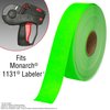 Perco Fluorescent Green Pricing Labels for Monarch 1131 Price Gun - 1 Sleeve, 8 Rolls, 20,000 Price Marking Labels - with Ink Roll Included