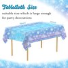 3 Pcs Snowflake Tablecloth, Snowflake Birthday Party Decorations Blue White Snowflake Disposable Plastic Rectangle Table Cover Winter Wonderland Snowflake Theme Birthday Party Supplies 70"x 43"