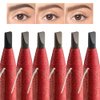 6pcs Waterproof Eyebrow Pencil Pull Cord Peel-off Microblading Brow Pencil Long Lasting Eye Brow Pencil for Marking, Filling and Outlining, Tattoo Makeup (Red Paper-Medium Brown Core)