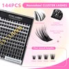 Hannahool Mixed 8-12-14-16mm/8-10-12-14mm/10-12-14-16mm/14-15-16mm Wide Stem Individual False Eyelashes Soft Lightweight Volume Eyelashes Extensions Makeup Cluster Lashes (Mixed 8-10-12-14mm)