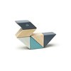 6 Piece Tegu Pocket Pouch Prism Magnetic Wooden Block Set, Blues