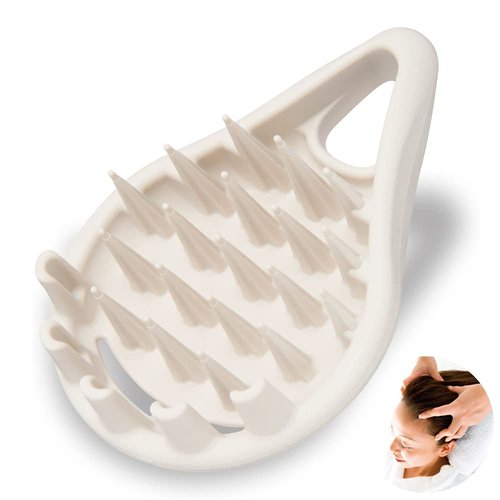 Terra Distribution Scalp Massager Scrubber Exfoliator [Made in Japan] 3 Tools-in-1 Hair Scalp Massager, Dandruff Brush for Head Massage, Dandruff, Hair Growth, Men, Women, and Gift (Off White)