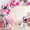 Hungdao 23 Pcs Cowgirl Theme Party Balloons Set Cow Print Balloon Cowgirl Hat Boot Balloon Pink Silver Balloon Star Balloons Ribbon for Western Theme Party Decorations Retro Horse Rodeo Party Supplies
