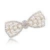 E EMZHOLE Elegant Hair Barrettes Rhinestone Pearl Bow Hairpin Jewelry Crystal Headdress Diamond Hairpin Hair Accessories Hair Clips (White)