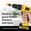 IMPRESA [4 Pack] .75 W Drill Brush Attachment Set - 2 Tapered & 2 Flat - All Purpose Detail Brush Attachments for Cordless Drill - Tile & Grout Drill - Drill Attachments for Cleaning, 5/8" L Bristles