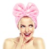 Hairizone Cosmetic Hair Band for Face Washing Shower Spa and Makeup, Soft and Cute Big Bow Headband for Kids and Girls (Light Pink)