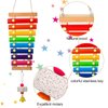 5 Pieces Hen Chicken Toys Chicken Coop Mirrors Colorful Wooden Xylophone Bird Toy Hanging Parrot Grindstone Bird Beak Stones Dangling Bird Toys with Bells for Chicks Parrots Birds Hens