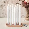 Eywamage White Dripping Wax Flameless Taper Candles with Remote, Flickering Battery Operated LED Candlesticks Set of 6