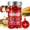 Hair Treatment Serum Hair Vitamin Capsules 60Pcs, with Vitamin A C E Pro B5, No Rinse with Argan Macadamia/Avocado Oil for Hair Repair, Smooth & Anti Frizzy (red, 60)