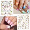 Easter Nail Art Stickers Decals, 3D Self-Adhesive Cartoon Bunny Egg Chicken Nail Decals for Women Girls Easter Day DIY Nail Decoration 6 Sheets