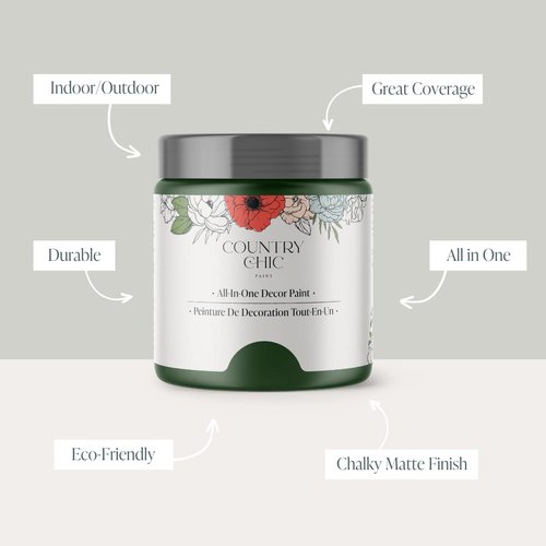 Country Chic Paint - Chalk Style All-in-One Paint for Furniture, Home Decor, Cabinets, Crafts, Eco-Friendly, Matte Paint, Fireworks [Forest Green] Sample 4oz