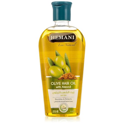 Hemani Olive Hair Oil 200ml, Zayt al-Zaytun lil-Sha&#39;r - Nourish &amp; Strengthen Hair, Promote Hair G...